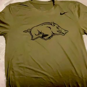 Nike Arkansas Razorback olive green tshirt
